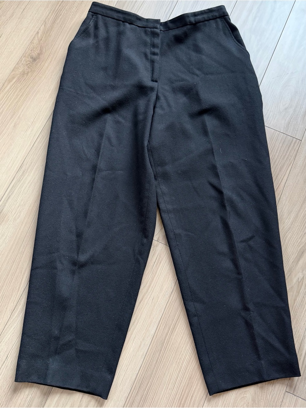 Eileen Fisher Classic Black Cropped Dress Pants Sz Large ** No Material Tag **